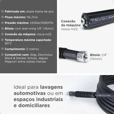 Mangueira Lavadora 5 metros Alta Pressão Compatível Wap Ousada Plus 2200 Resistente Cor Preto Foto mini 4