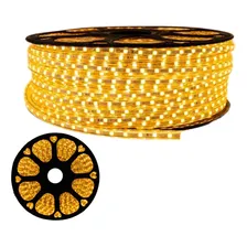 Mangueira Led 5050 Chata 10m Branco Quente Ou Frio + Fonte Luz Branco-quente 127v Foto  mini 1