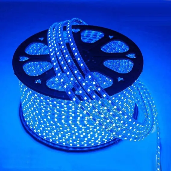 Mangueira Led Chata 20 Metros +conector Luz Azul 220v Foto 1