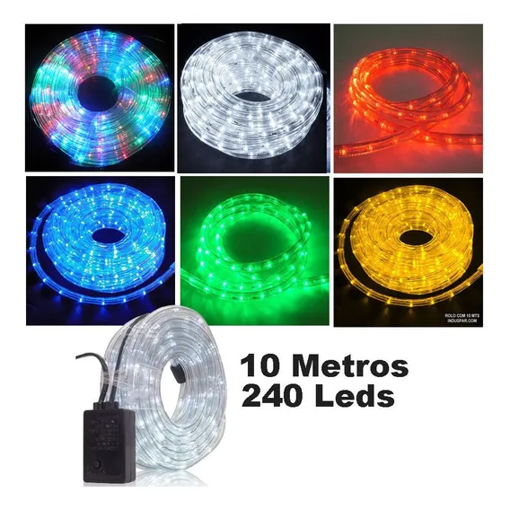 Mangueira Led Colorido 110v Rolo Com 10 Metros Natal Foto 1