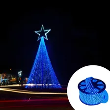 Mangueira Led Natal Decoração Fita Led Pega Chuva Kit 15mt Luz Azul 220v Foto mini 1