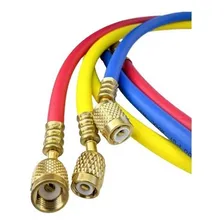 Mangueira Manômetro Manifold R410 90cm Comprimento Kit 3 Pçs Foto mini  2
