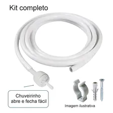 Mangueira Para Chuveiro 2m Flexivel Com Chuveirinho Padrao Cor Branco Liso Kit Foto mini 3