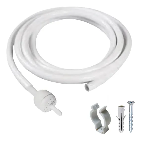 Mangueira Para Chuveiro 2m Flexivel Com Chuveirinho Padrao Cor Branco Liso Kit Foto 1