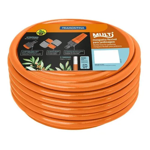 Mangueira Super Flex 1/2'' 30m Tramontina Laranja Pvc Foto 1