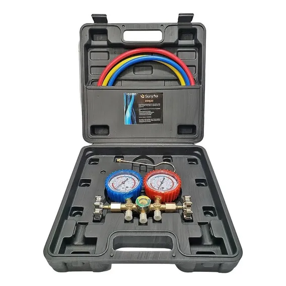 Manifold 1/4 Maleta Suryha Mangueiras 90 Cm| R22/r134/r404 Foto 1