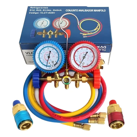 Manifold Ar Condicionado Automotivo R134a R12 R22r404 Vulkan Foto 1
