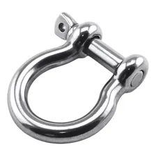 Manilha Balão Em Aço Inox 4mm Tipo Ferradura Lancha Barco Iates Veleiros Manilha Seavix Prender Cabos Âncoras Cordas Manilha Balão Multifuncional Foto mini 4