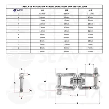 Manilha Com Destorcedor Inox Reta 10mm Veleiros Barcos Lanchas Iates Manilha Tornel Seavix Amarrar Prender Âncoras Cabos Conector De Âncora Cabos Barco Içamento De Cargas Movimentação Pesada Foto mini  2