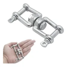 Manilha Dupla Girat贸ria Destorcedor A莽o Inox 8mm Cap. 475kg Foto mini 1