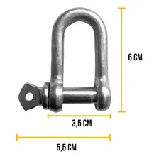 Manilha Reta Forjada Corpo 3/8 Pino Para 3/8 500kg AƧo Galvanizado Pino RosqueƔvel Foto mini 3