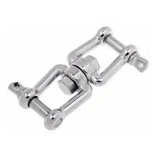 Manilha Tornel Dupla Em Aço Inox Reta 6mm Com Destorcedor Foto mini 3