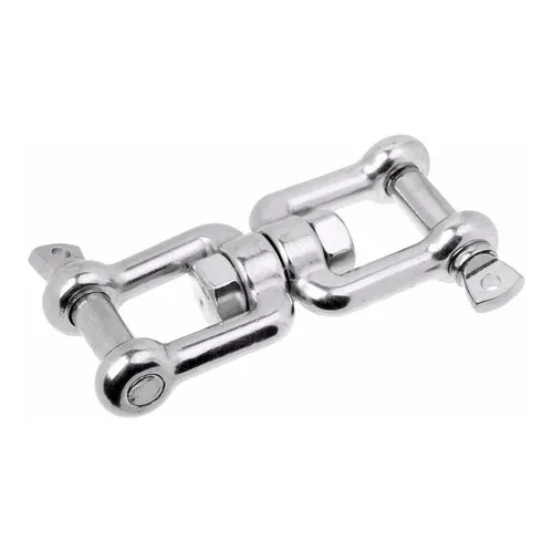 Manilha Tornel Dupla Em Aço Inox Reta 6mm Com Destorcedor Foto 1