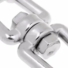 Manilha Tornel Dupla Em Aço Inox Reta 6mm Com Destorcedor Foto mini 2