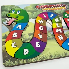 Maninho Quebra Cabeça Educativo Pedagógico Alfabeto Letras Cobrinha Foto mini 3
