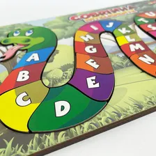 Maninho Quebra Cabeça Educativo Pedagógico Alfabeto Letras Cobrinha Foto mini 2
