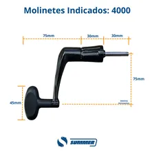 Manivela Premium Para Molinete Peça De Reposição Manopla Cor 4000 Lado Da Manivela Direito/esquerdo Foto mini 4