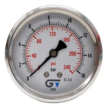 Manômetro Glicerina 1/4 240 Psi Saída Horizontal Genebre Foto  mini 1