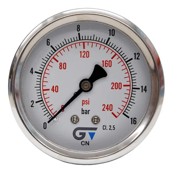 Manômetro Glicerina 1/4 240 Psi Saída Horizontal Genebre Foto 1