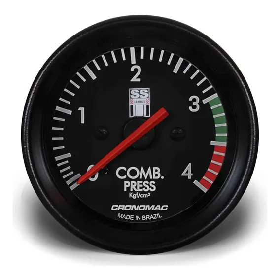 Manometro Combustivel 4kg Linha Ss 60mm Cronomac + Led Foto 1