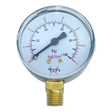 Manômetro Fsa62 Caixa Aço 1/4 Npt 2 Escala 0-100psi/7kg Foto mini  2