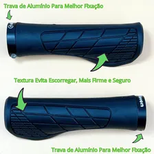 Manopla Bike Mtb Com Trava Borracha Anatomica 130mm Preto Foto mini 3