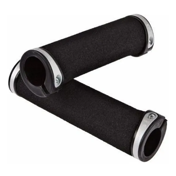 Manopla Crank Brothers Cobalt Mtb 130mm Preta Com Prata Foto 1