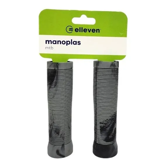 Manopla Mtb Bicolor Borracha Siliconada 130mm Preto E Cinza Foto 1