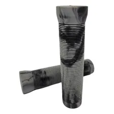 Manopla Mtb Bicolor Borracha Siliconada 130mm Preto E Cinza Foto mini  2