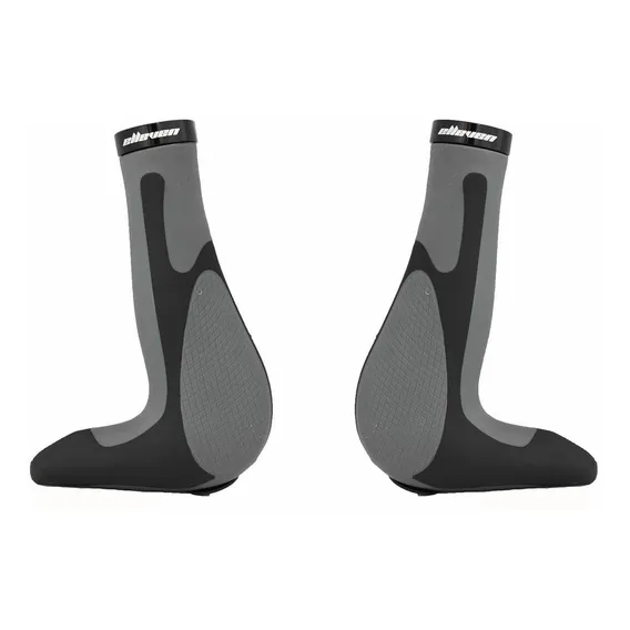 Manopla Punho Bike Mtb Com Bar End Borracha Elleven Preta Cor Preto Foto 1