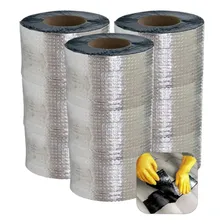 Manta Asfáltica 90cm X 10m Llev Aluminizada Telhado Auto Adesiva Rolo Laje Colante Foto mini 3