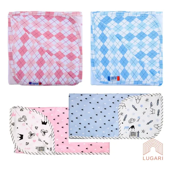 Manta BebĂȘ Dupla Face Berço Carrinho Bebe Conforto Rosa Azul Foto 1