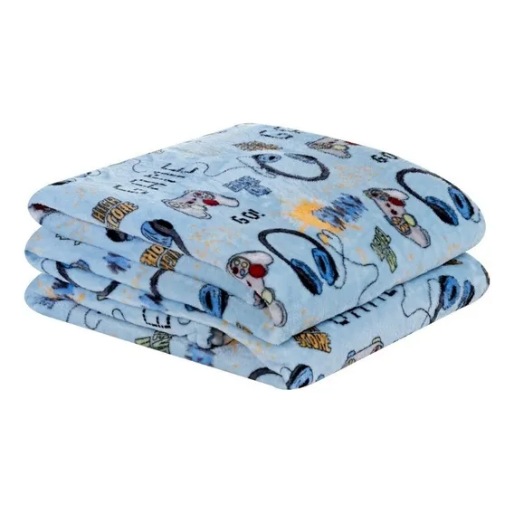 Manta Cobertor Solteiro Infantil Estampada Personagens Bouti Cor Game Foto 1