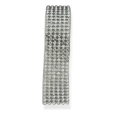 Manta De Strass Em Fita Tira 45x2cm Com 6 Linhas - Prateada Foto mini  3