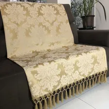 Manta Decorativa Jacquard Para Sofá 190x140cm Escolha Cor Dourado Desenho Foto  mini 1