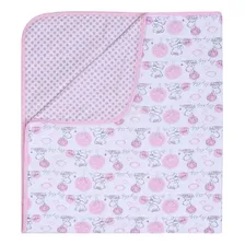 Manta Flanelada Dupla Face 90x80cm Compose Ursinha Rosa Papi Foto mini 1