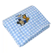 Manta Menino Bebê Mickey Bordado Baby Quentinha Jolitex Cor Azul Mickey Dormindo Foto  mini 1