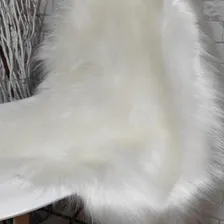 Manta Pelucia Pelo Alto Branco Decoração Newborn 80x50cm Foto mini 4