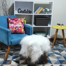 Manta Pelucia Pelo Alto Branco Decoração Newborn 80x50cm Foto mini  2