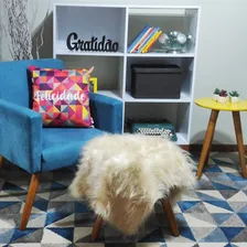 Manta Pelucia Pelo Alto Luxo Areia Newborn Sofá 80x50cm Foto mini 2