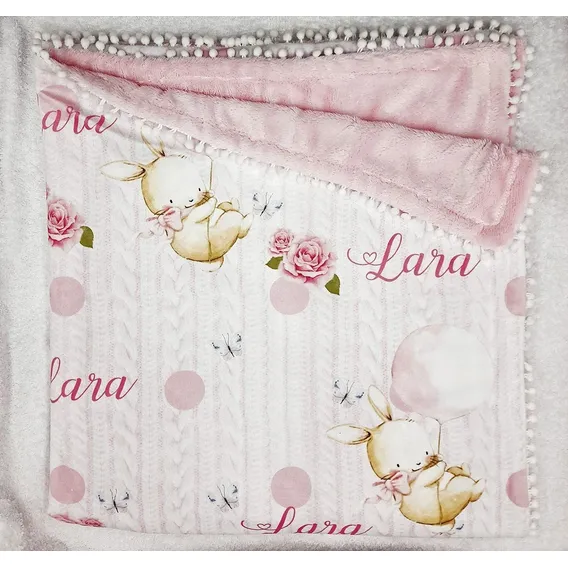 Manta Personalizada Bebe Clássico Coração Foto 1