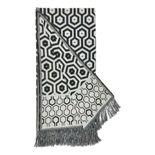 Manta Sofá Luxo Decorativa Dupla Face Jacquard 1,70x1,40m Cor Preto Foto mini  2