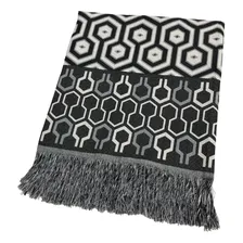 Manta Sofá Luxo Decorativa Dupla Face Jacquard 1,70x1,40m Cor Preto Foto  mini 1