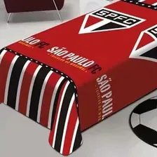 Manta Solteiro Time Futebol São Paulo Microfibra Jolitex Foto mini  2