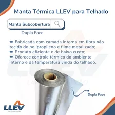 Manta Térmica Dupla Face 50m2 LLEV para Construção Telhado Rolo Isolante Térmico + Fita P/ Emenda Foto mini  3