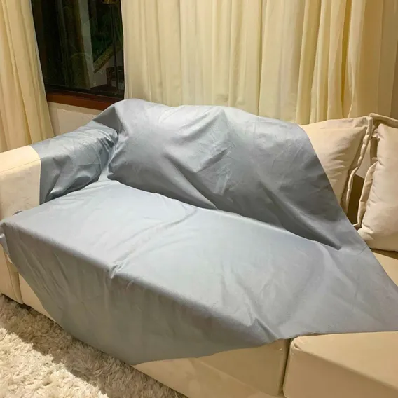 Manta Xale Para Sofá Veludo Suede 1,32x1,70 Cores Cor Cinza Foto 1