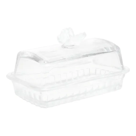 Manteigueira Luxo De Vidro Butterfly Wolff 17cm X 10,5cm X10 Cor Transparente Foto 1