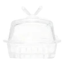 Manteigueira Luxo De Vidro Butterfly Wolff 17cm X 10,5cm X10 Cor Transparente Foto mini  3