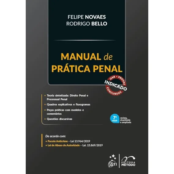 Manual de Prática Penal, de NOVAES, Felipe. Editorial Método, capa mole em português, 2021 Foto 1