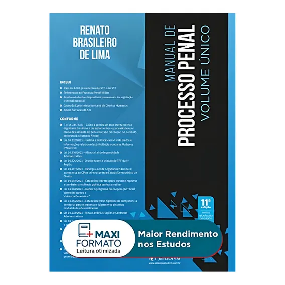 Manual De Processo Penal ( Renato Brasileiro De Lima ) Foto 1